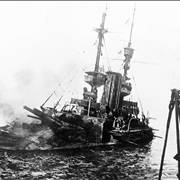 Picture Of HMS Irresistible Abandoned And Sinking 1915