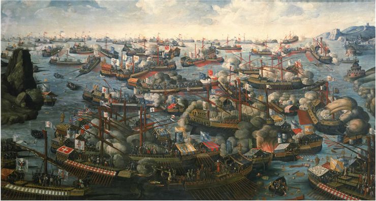 Picture Of Ships At The Battle Of Lepanto In 1571